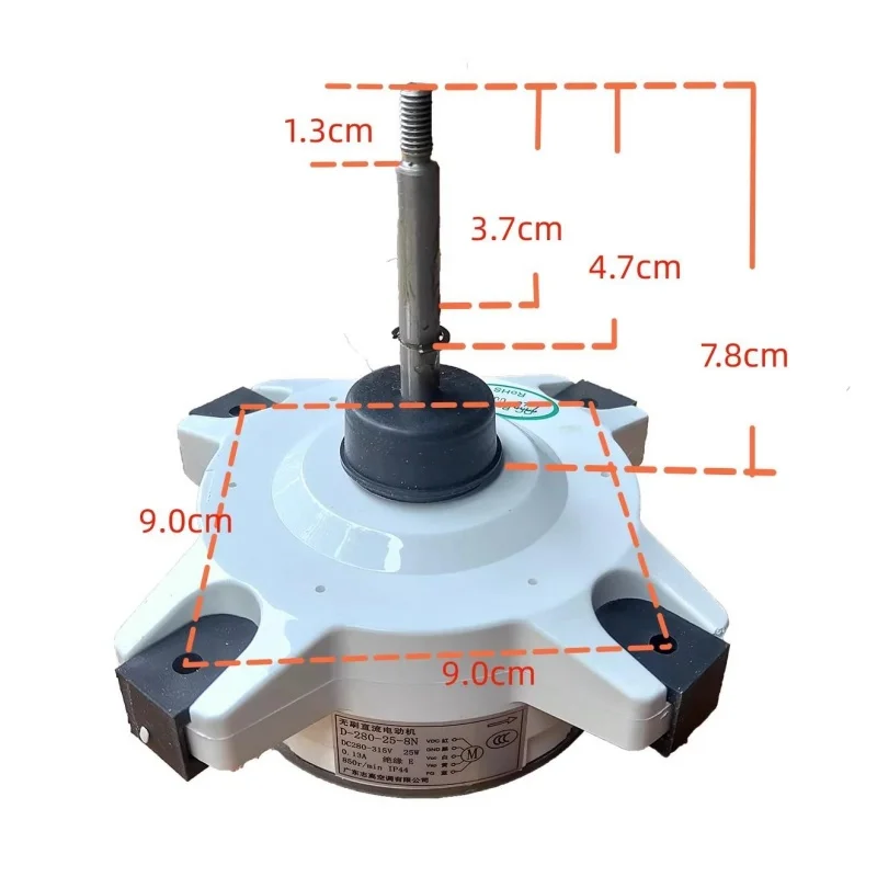 5-wire DC inverter motor Outdoor fan motor D-280-25-8A reverses 25W