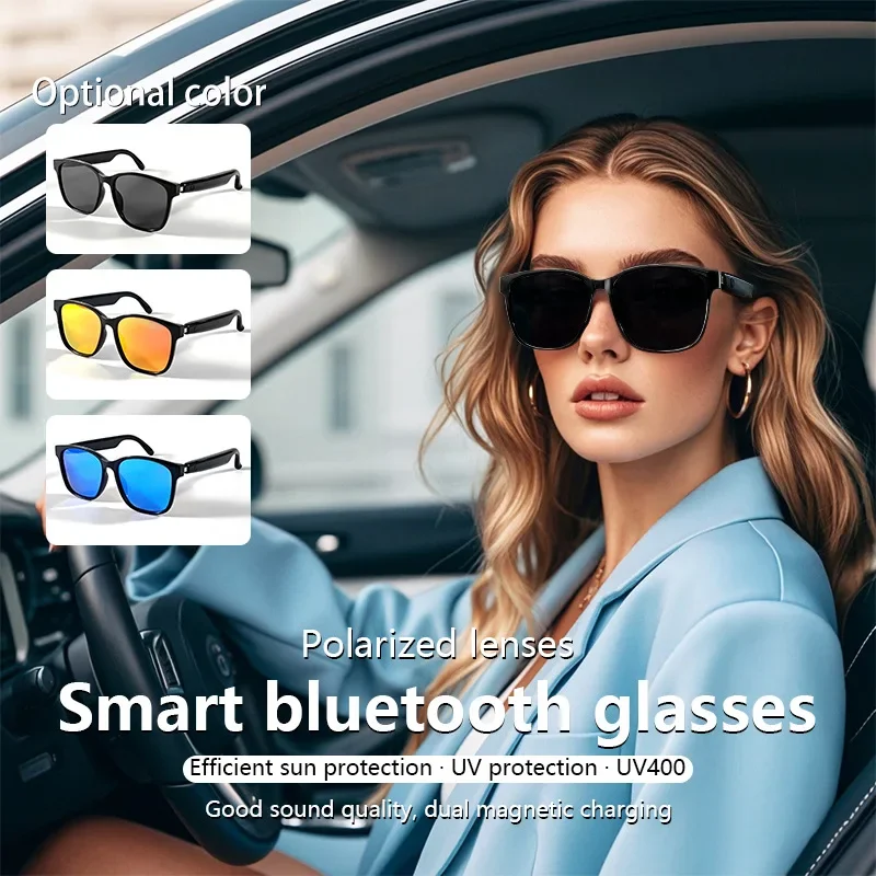 Smart Bluetooth 5.3 Glasses With Long Battery And Smart Touch Dual Magnetic Charging  Auto Connect UV 400 Protection Sunglasses