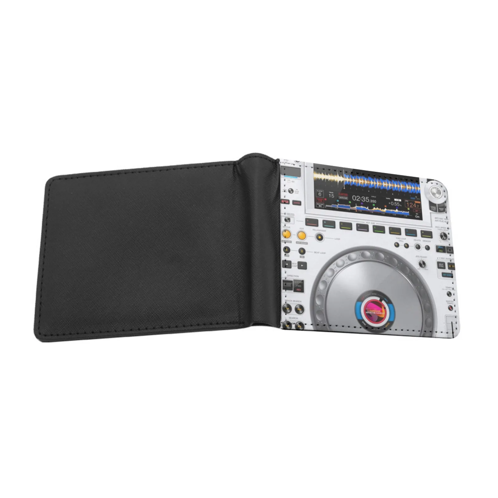 Dj Cdj 3000 White Personalized Men's Leather Wallet Credit Card Pouch Purse Cdj 3000 Dj Party Club Ibiza Dj Life Cdj Pioneer Dj