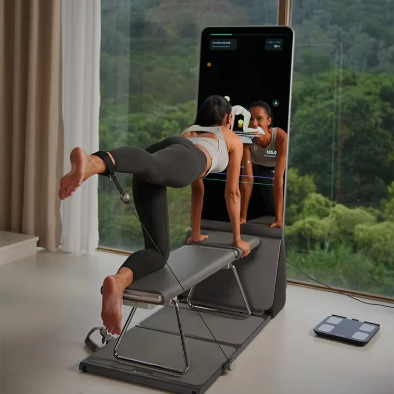 Commercial-Grade Smart Fitness Solution Multi-Function Station with Design Pilates Mirrors and Wheels