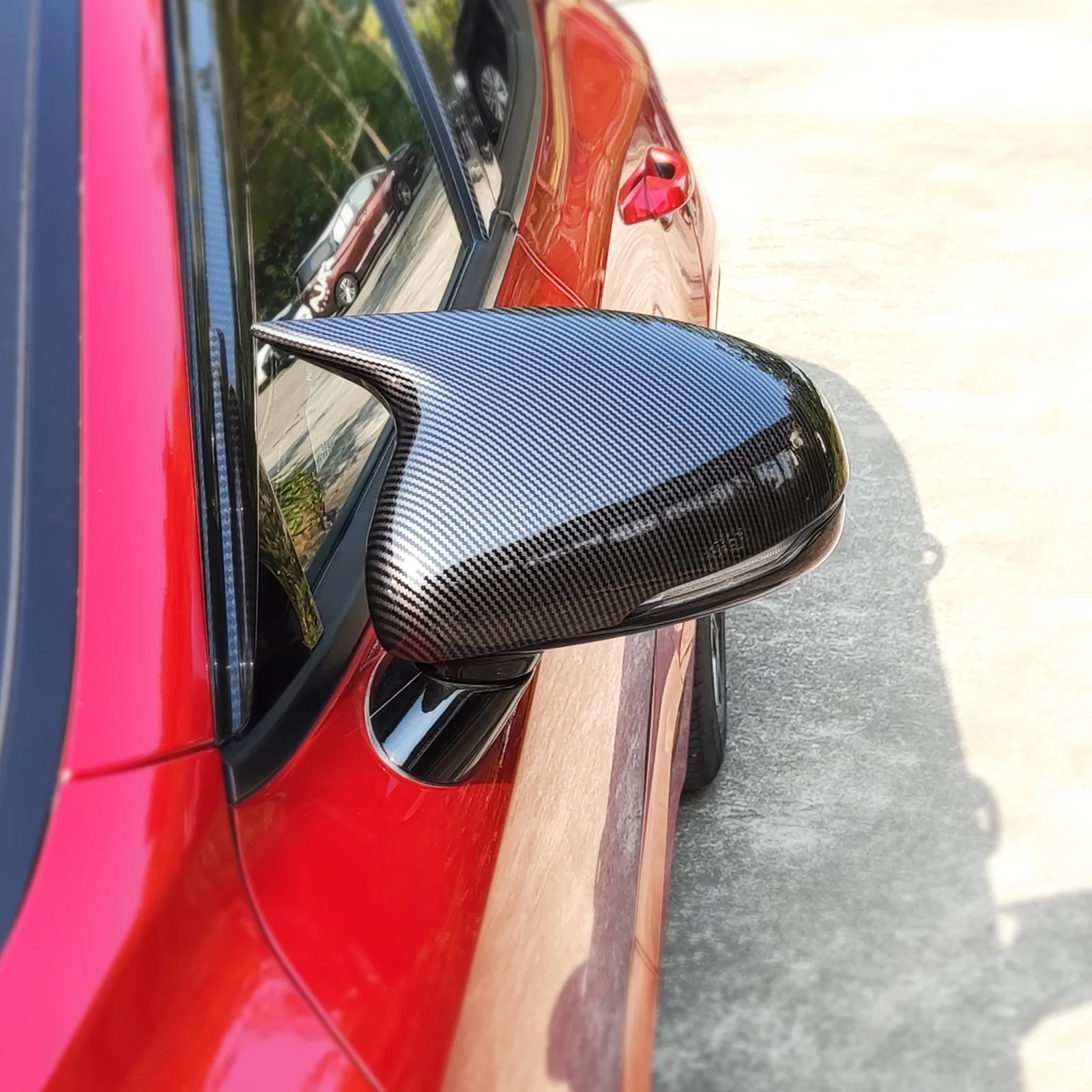 One Pair Carbon Fiber Car Rearview Mirror Cover Side Door Mirror Shell Decoration Trim For KIA Stinger 2018 2019 2020 2021 2022