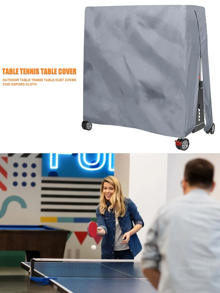 

Ping Pong Table Storage Cover Waterproof Folding Table Tennis Table Cover Dustproof Zipper Heavy Duty for All Weather Protection