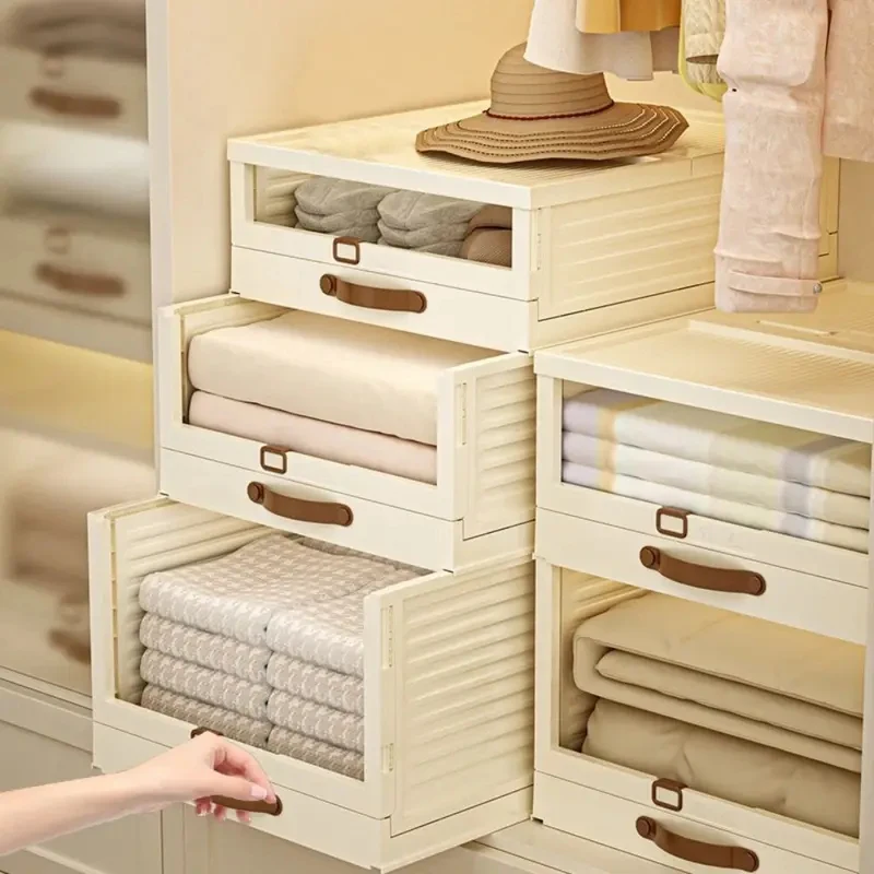 Stackable Telescopic Drawer Organizer Plastic Wardrobe Storage Box Foldable Closet Sorting Basket for Clothes