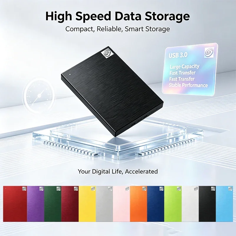 High Speed Portable External HDD 2.5 Inch USB3.0 Large Capacity Hard Disk Fast Data Backup for Laptop Desktop PC 13 Colors