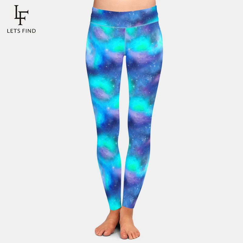 LETSFIND Fashion Galaxy Digital Printing Women Workout Leggings New High Waist Women Sexy Fitness Leggings