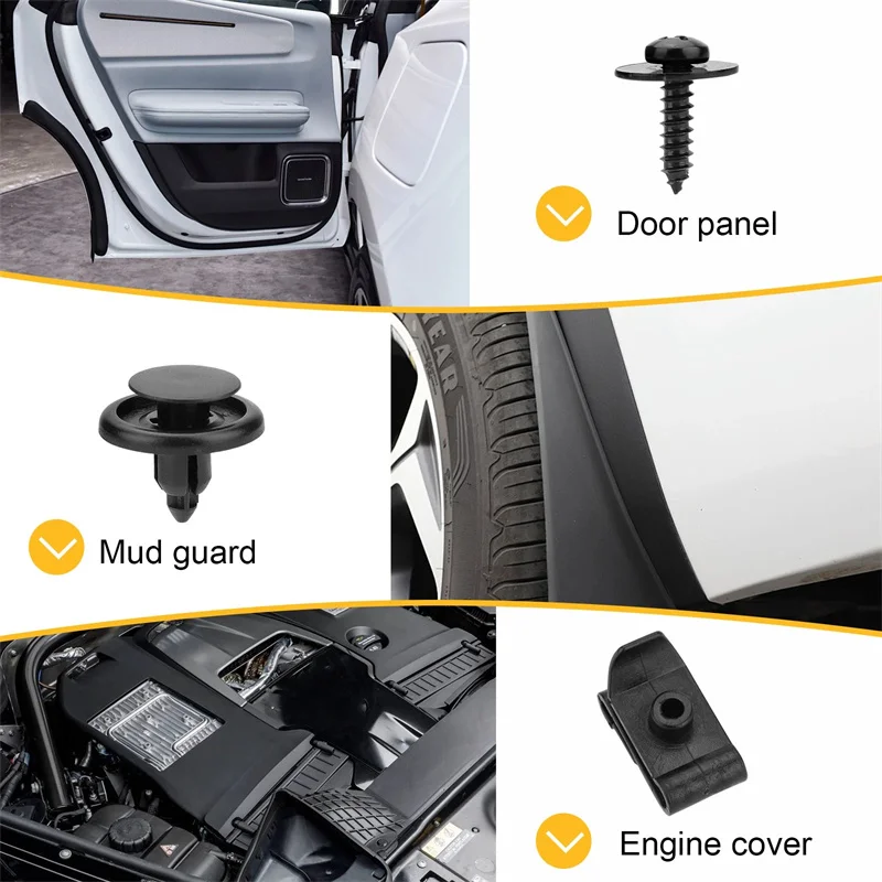 50 قطعة من البلاستيك دفع المسامير كليب مصد للسيارات السحابات جسم السيارة البراغي عدة سيارة الجبهة الوفير دفع كليب المسامير السحابة #5