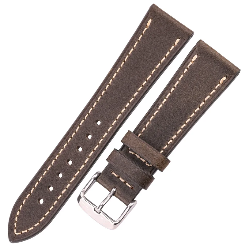 DUTRIEUX Weiches Rindsleder-Armband für Damen und Herren, 5 Farben, echtes Leder-Uhrenarmband, 18 mm, 20 mm, 22 mm, 24 mm, für Galaxy Watch 4 3 3