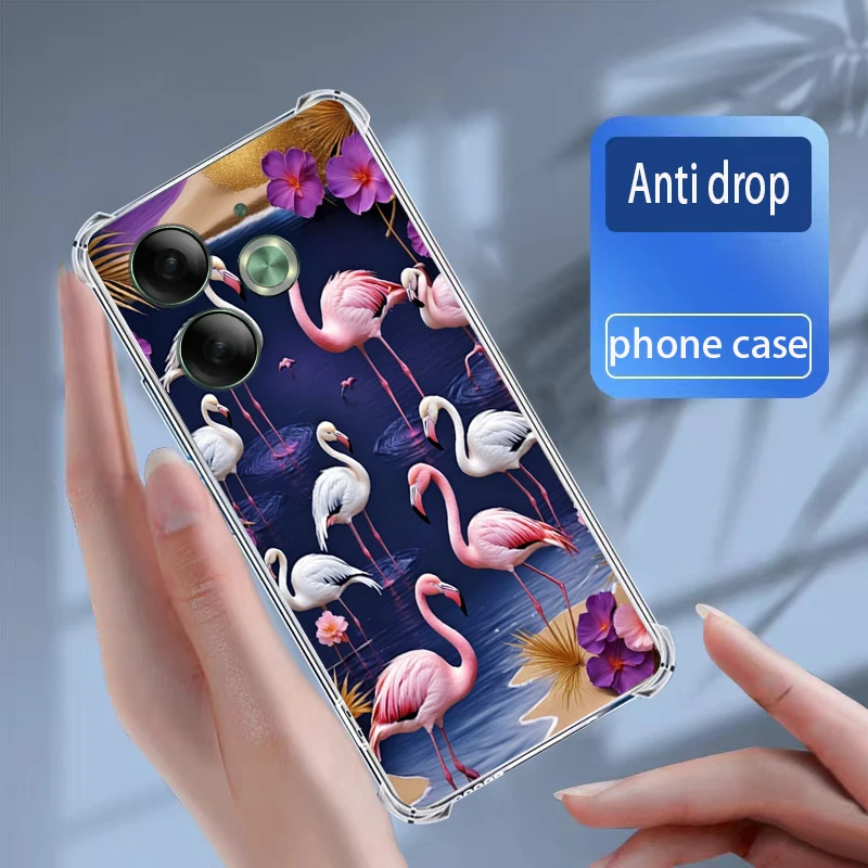 لحالات Tecno Pova 6 Pro غطاء ناعم من السيليكون الشفاف من مادة TPU جراب هاتف Coque Capa Bumper