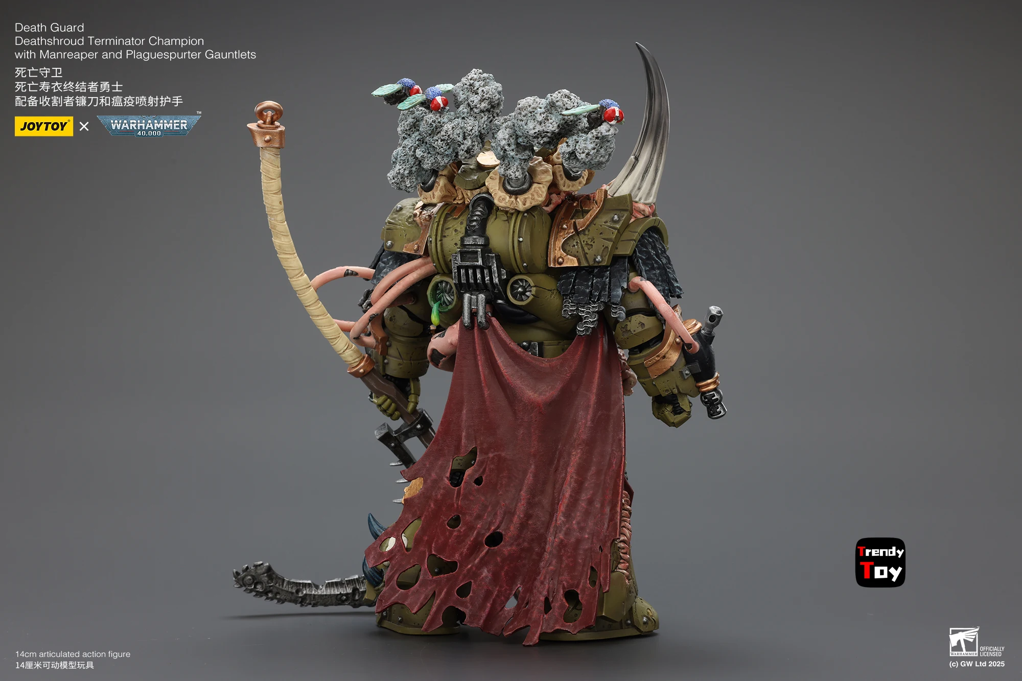 【JOYTOY】Warhammer 40K Death Guard Terminator Kampioen met Manreaper en Plaguespurter Handschoenen 1/18 Action Figure