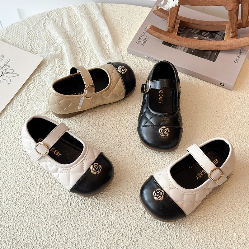 Neue, niedliche Mary-Jane-Schuhe für kleine Mädchen, mit gesteppter Zehenkappe, in Gold-Rosé, leicht, Prinzessinnen-Schuhe für Partys, Hochzeiten und den täglichen Gebrauch. – Detail 3