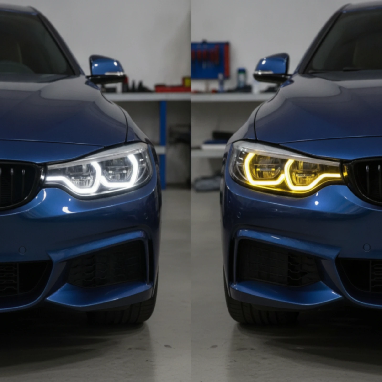 Headlamp with Daytime Running Light Projector-Style-Style Headlight Assembly Light Adjustable Sporty for Car Enthusiasts