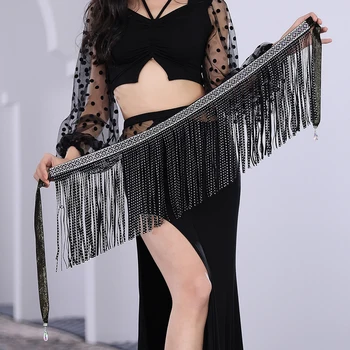 New Spring and Summer Super Shiny Tassel Hot Diamond Waist Chain Heavy Industry Versatile Decoration Belly Dance Hip Belt Scarf
