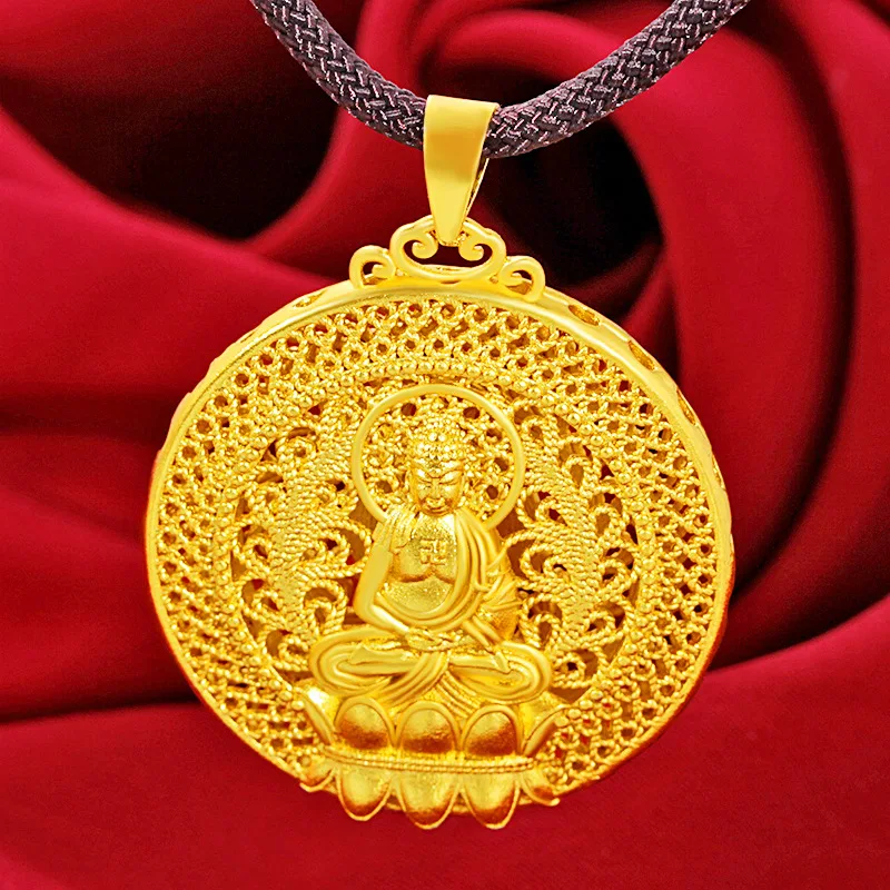 Comfortable & Lightweight Hollow Guanyin Pendant For Men & Women 24K Gold AU999 | Light to wear, skin-friendly and cozy