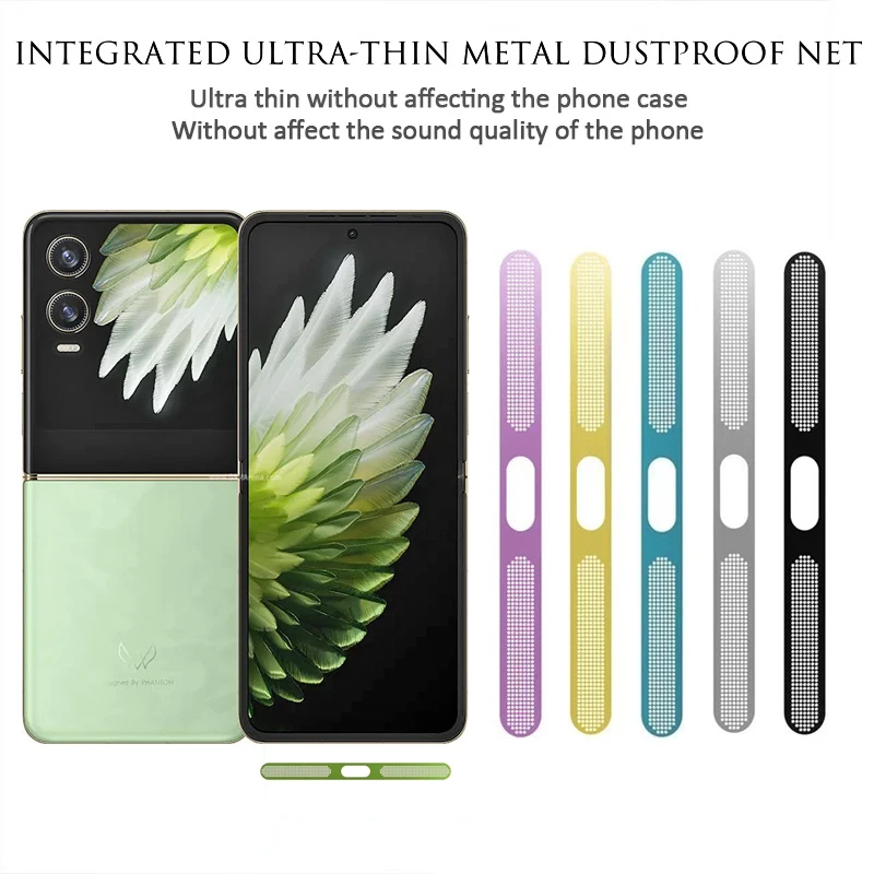 Metal Dustproof Net For Tecno Phantom V Flip2 Speaker Hole AntiDust Mesh Charge Dust Plug Bottom Protect sticker cover