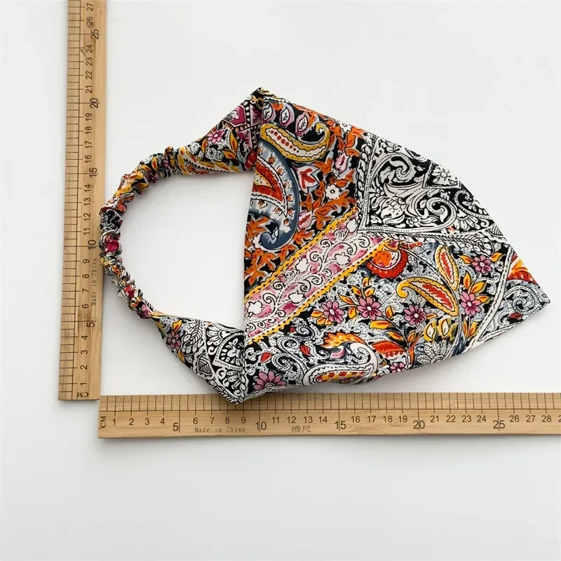 Woman Classic Exotic Charm Mysterious Pattern Series Summer Head Scarf Triangle Bandanas Girl Elastic Hairband Hair Accessories