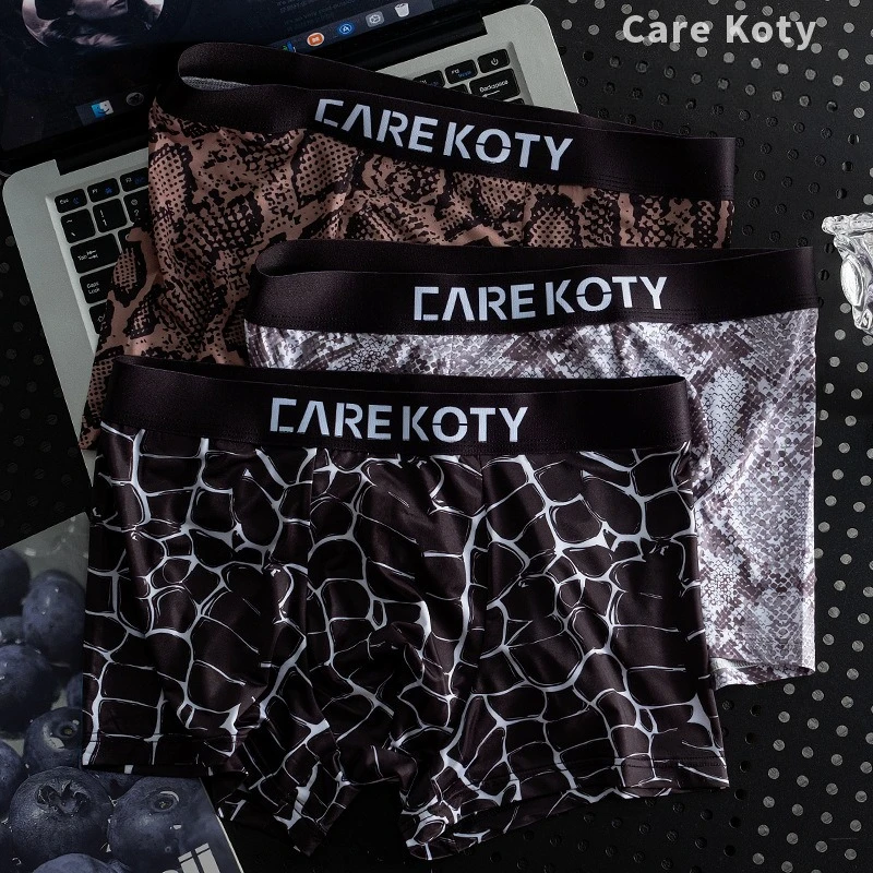 

Ice Silk Men's Underwear Men's Personality Snake Pattern Printing Summer Thin Youth Boxer Underwear Ice Silk Trend Men's Pants