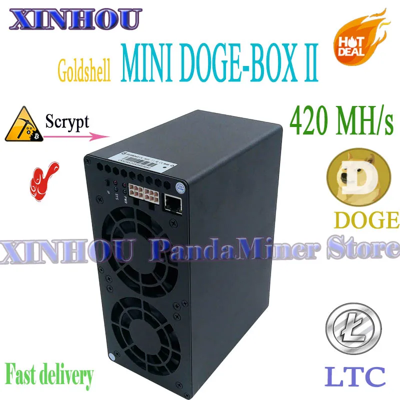 

New Litecoin Dogecoin miner Goldshell MINI DOGE 2 420MH/s Scrypt ASIC Good For Home Mining Miner Box Low Noise Mini doge box Ⅱ