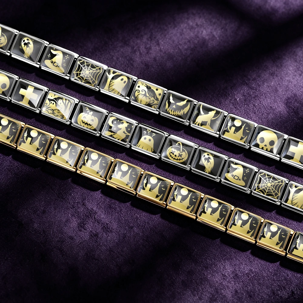 Original Design Halloween-Serie Edelstahlschmuck Italienische Glieder passend für 9mm Armband DIY-Charm Modische Handkette – Detail 6