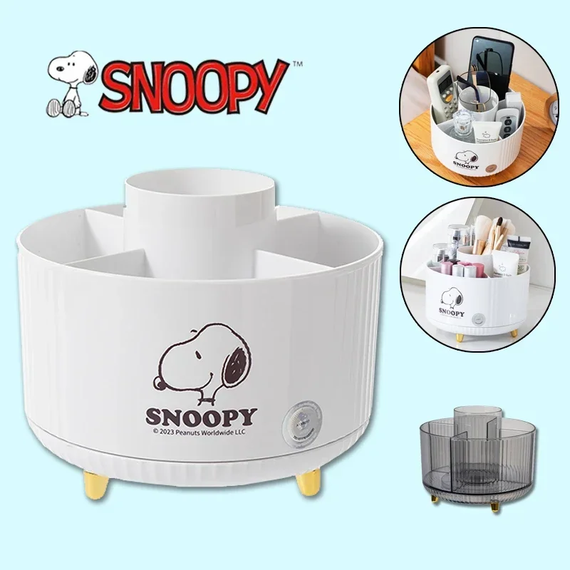 Snoopy Rotating Cosmetic Storage Box Makeup Jewelry Organizer Bathroom Desktop Large Capacity Lipstick Shadow Holder Girls Gifts