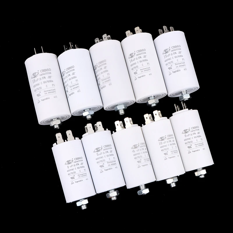 4-18uf Capacitor CBB60 Motor Run Capacitors Water Pump Starting Capasitor 450V AC Motors For Water Pump Washing Machine