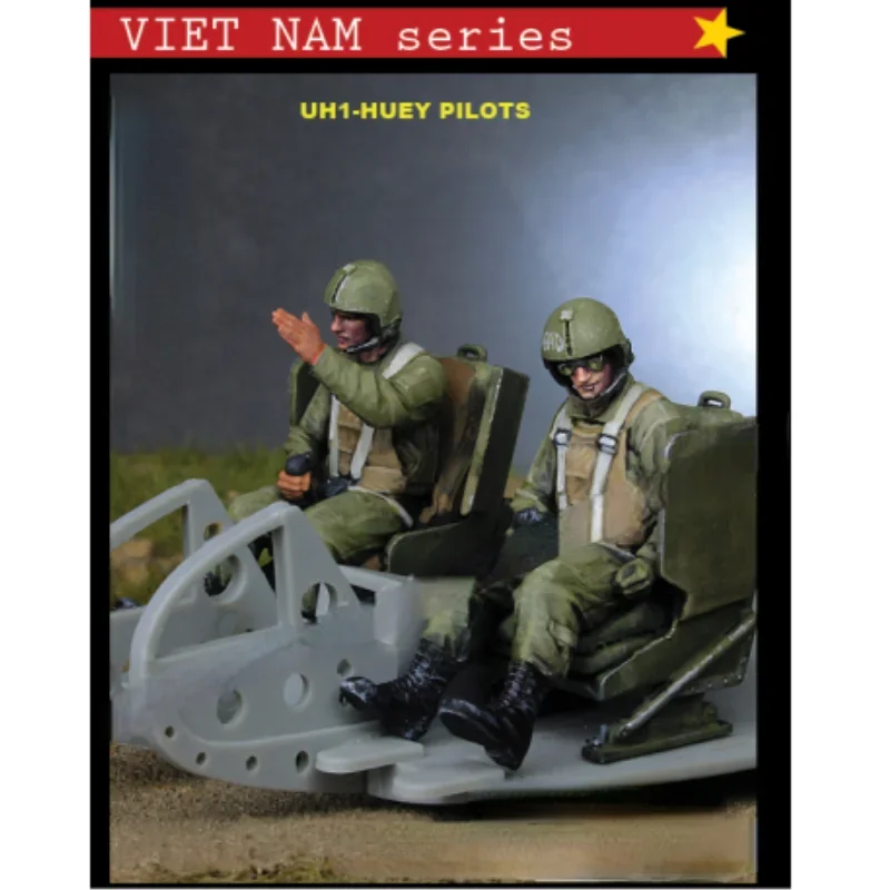 1/35 Miniature Diorama Resin Figure Model Kit Vietnam War US Army Helicopter Pilot 2 People Unassembled Unpainted Free Shipping