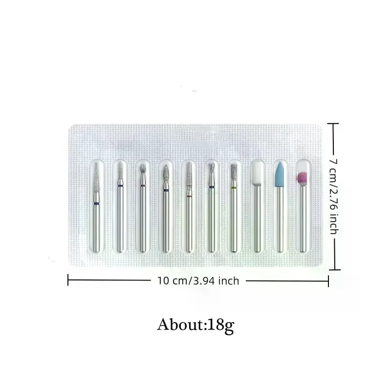 10 ピース/ロット電気ネイルドリルビットマニキュアペディキュア用タングステン角質除去爪研磨研削ヘッドマニキュアツール