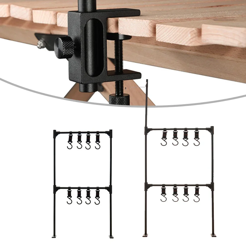 

Подставка для фонаря столовые приборы для кемпинга, двухуровневые подвесные стеллажи, Настольный стеллаж для хранения, Регулируемый Настольный зажим из алюминиевого сплава, аксессуары