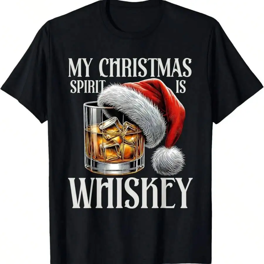 180GSM Pure Printed T-Shirt My Spirit Is Whiskey Funny Drinking Graphic Soft Comfortable Breathable Durable 100% Cotton Trendy