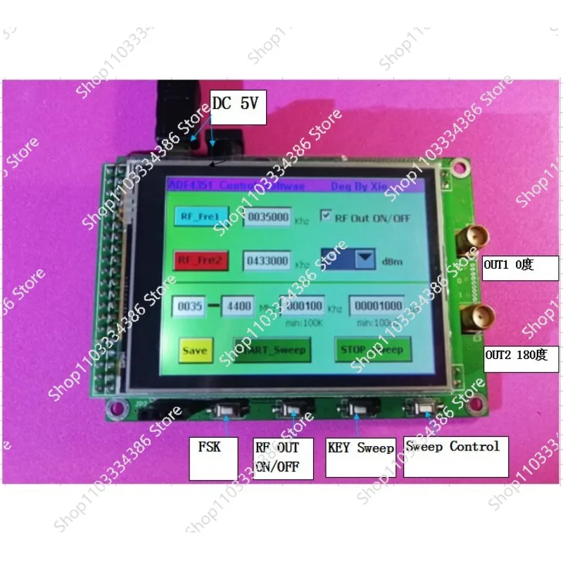 ADF4350 ADF4351 Module TFT Color Screen, Touch Screen STM32 Frequency Sweep, Radio Frequency Signal Source