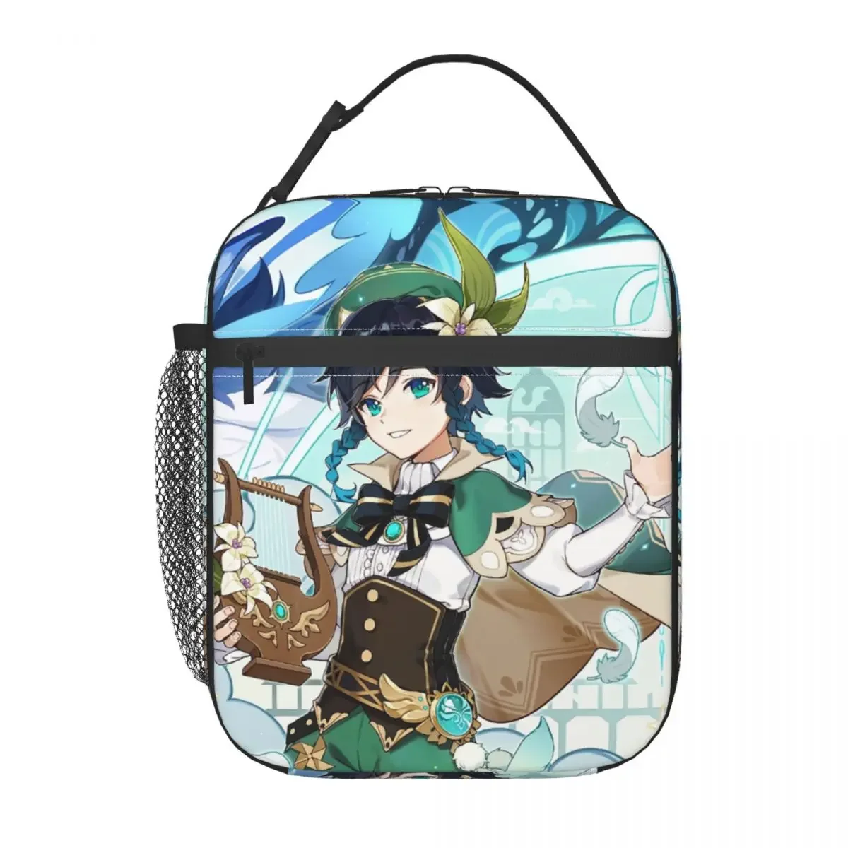 Genshin Impact Anime Game Insulated Lunch Bags Camping Travel Venti Dvalin Wolf Of The North Leakproof Thermal Cooler Bento Box