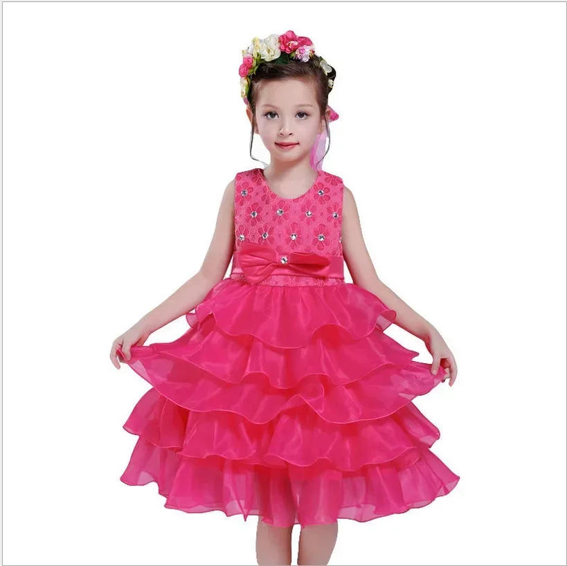 Flower Girls Elegant Lilac Fluffy Wedding Party Princess 4 to 14 15 Years Junior Young Women 2024 Festive Ball Gown Kids Clothin