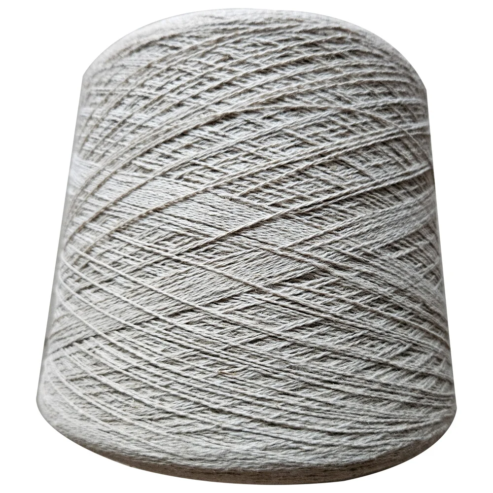 100% Natural linen cotton 2 plys yarn Diameter about 0.6mm weight about 1 kilogram/cone knitting yarn