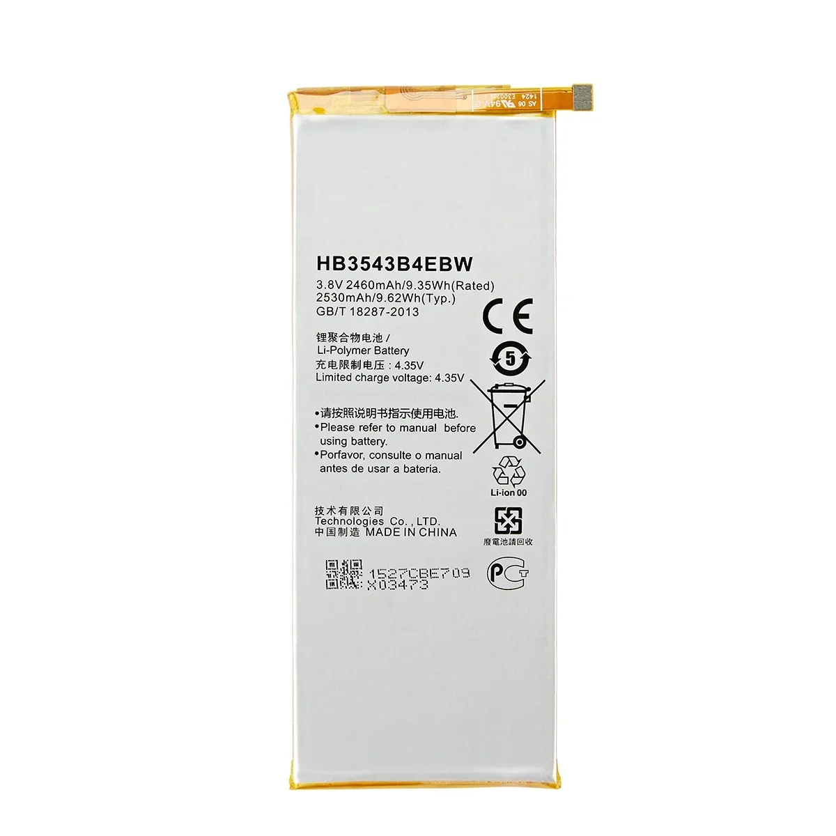 100% Orginal HB3543B4EBW 2530mAh Battery For Huawei Ascend P7 L07 L09 L00 L10 L05 L11 Replacement Batteries