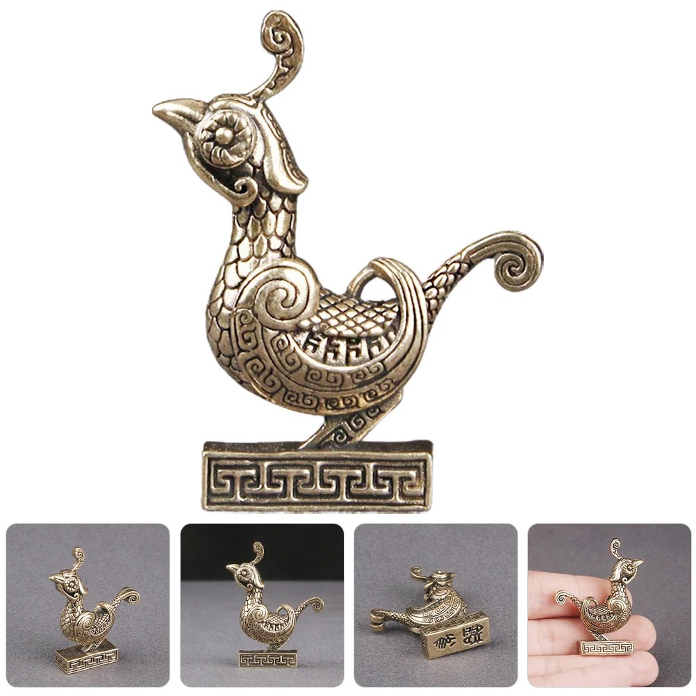 

Brass Bird Adornment Exquisite Retro Small Desktop Decor For Indoor Tabletop Vintage Cabinet Display Craft Ornament