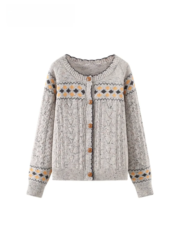 

Женский вязаный свитер большого размера с длинными рукавами, весенний, свободный, универсальный, в стиле Lazy Sle Cara CLUB, для полных женщин