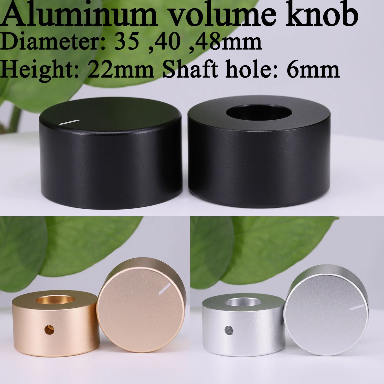 1PC 35mm 40mm 48mm Hoogwaardige Massief Aluminium Volume Potentiometer knop Knop HIFI Auto audio AMP Luidspreker Volumeregeling Knop