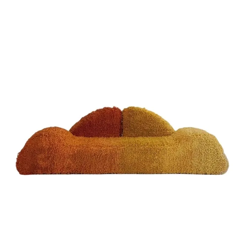 

Italian light luxury sofa living room large apartment hotel club flocking fabric villa sofa