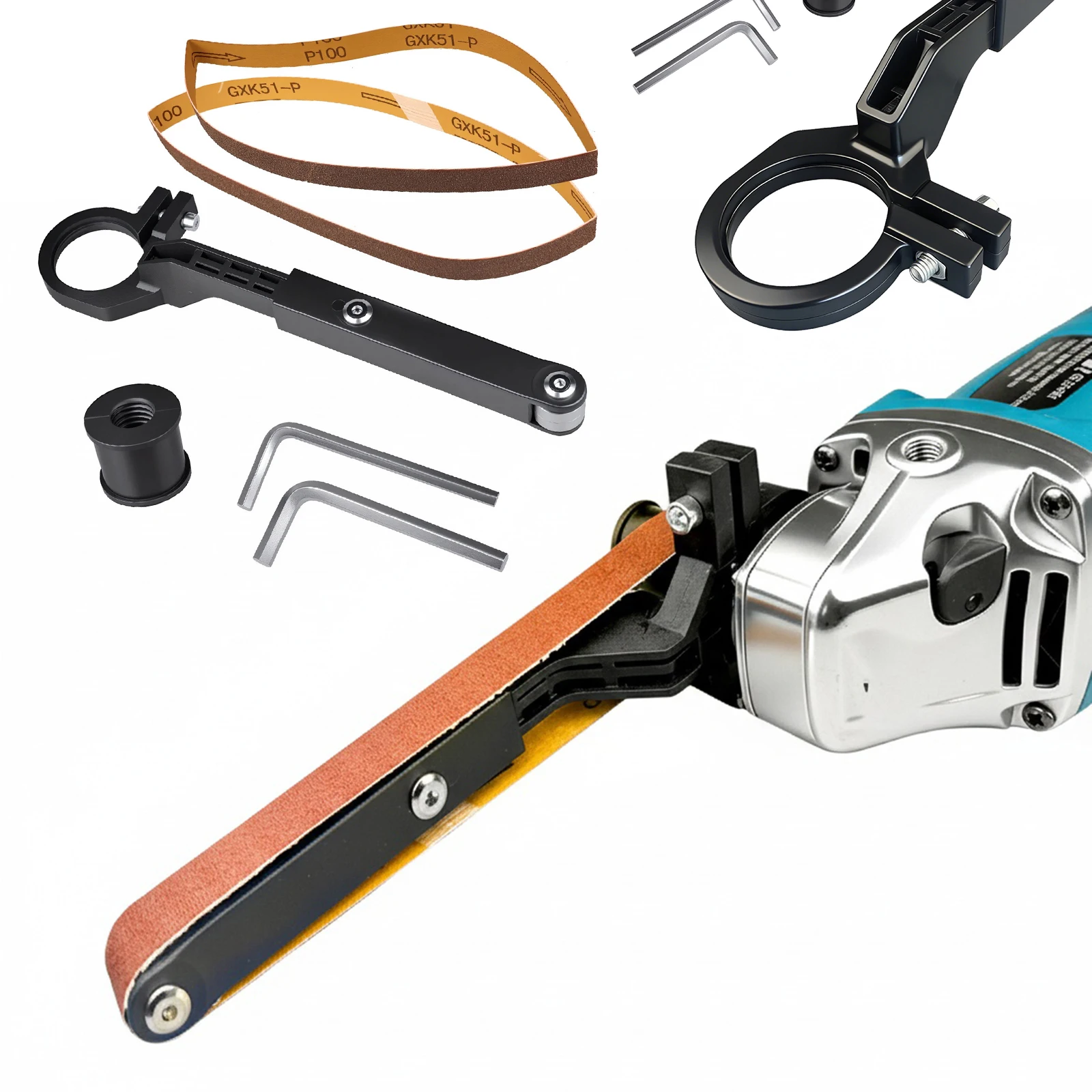 

Sanding Belt Adapter Kit Attachment for Polishing Angle Grinder To Belt Sander Converter for Model 100 115 125 Angle Grinder