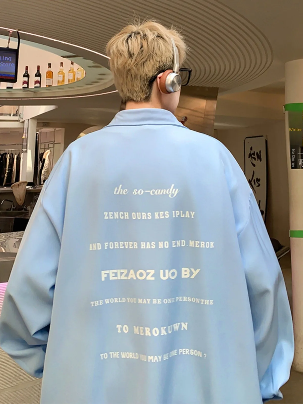 

Мужская рубашка премиум-класса с длинным рукавом, модная, с буквенным принтом, повседневная верхняя одежда, весенняя модная рубашка на пуговицах