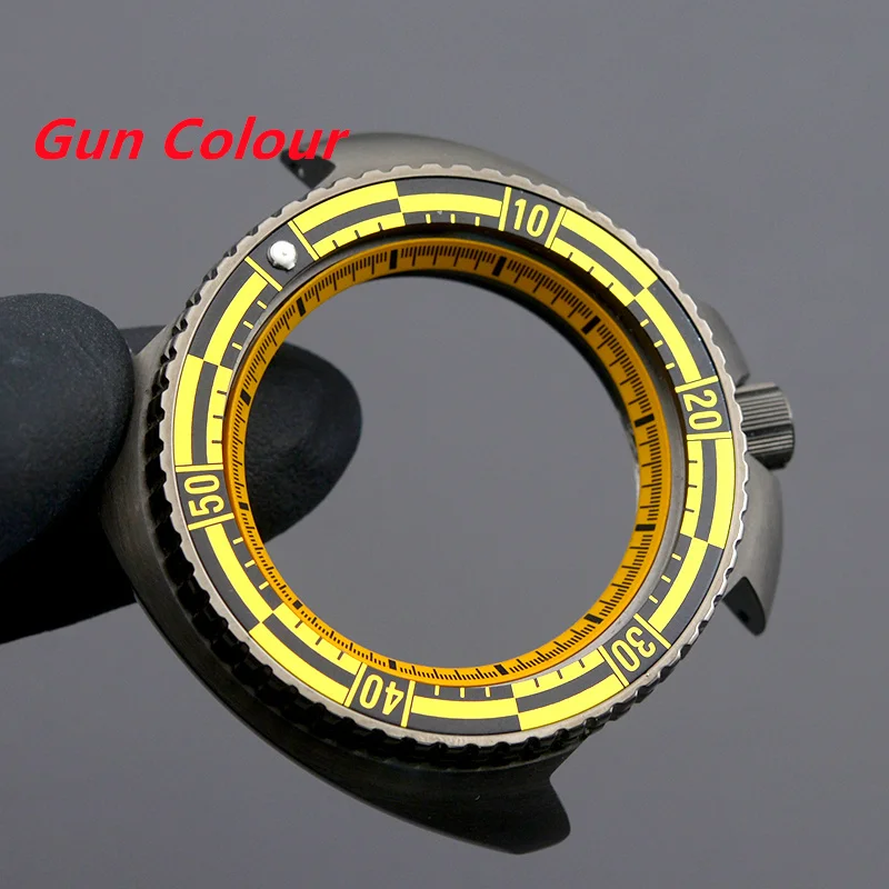 Mod Nh35 Case Turtle Abalone Dive Watch Case Gun Colour Fit Japan NH34 NH35 NH36A 7S 4R Movement Design SKX6105 6309 Watch Case