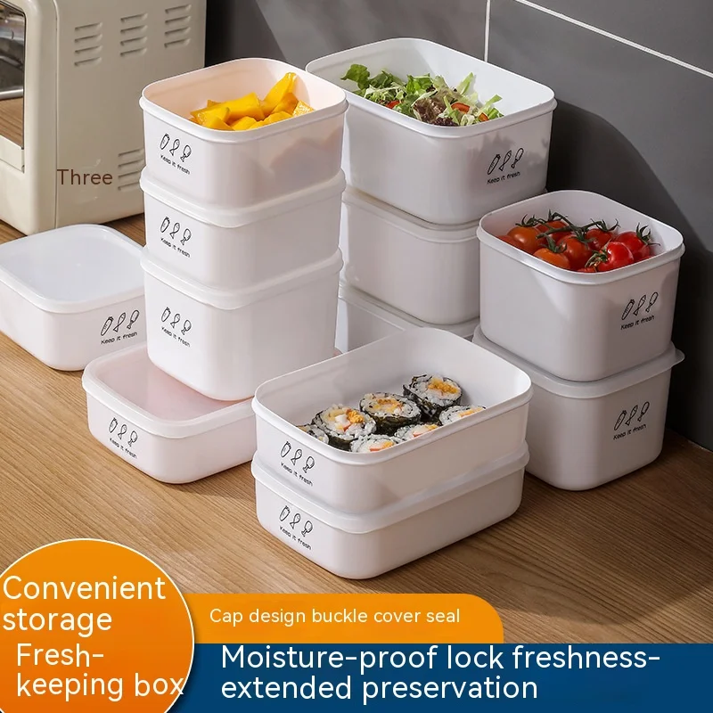 Haushaltskühlschrank-Frischhaltebox, Plastikversiegelt, Beheizte Bento-Lunchbox, Küchen-Lebensmittelbehälter für Knödel, Obst-Aufbewahrungsglas