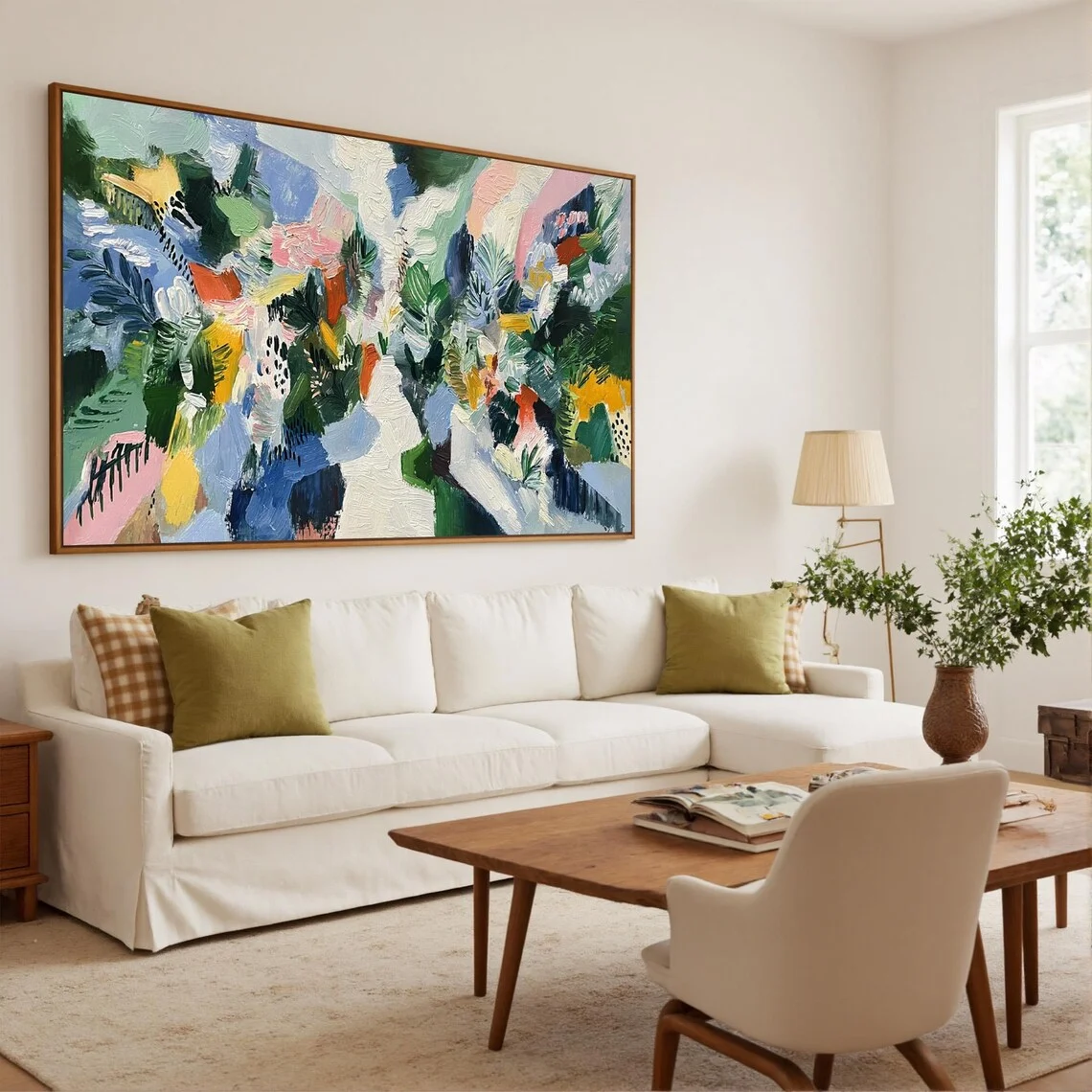 لوحة زيتية أصلية بتصميم حدائق - مراجعة Abstract Oil Painting وسعره