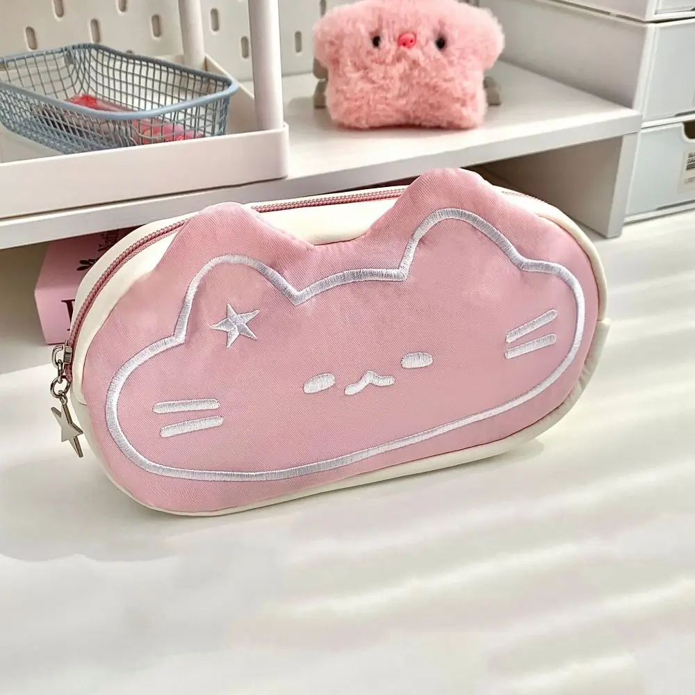 

Creative Cat Print Plush Pencil Case Large Capacity Cartoon Puppy Pen Storage Bag Cute Simplicity Pen Organizer Bag Student