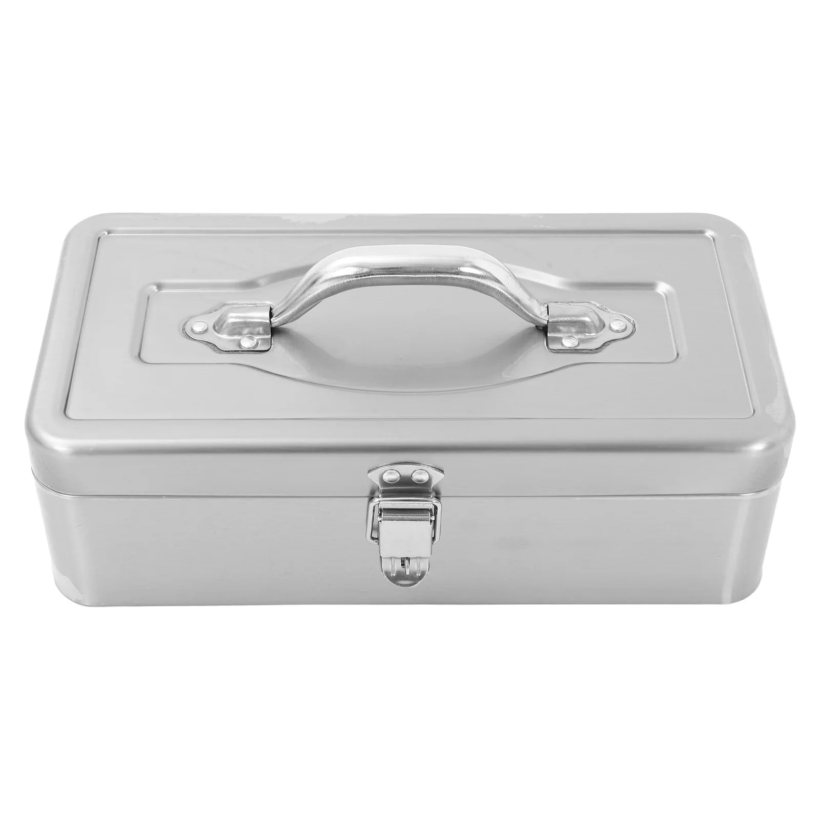 

Large Stainless Steel Toolbox Portable Metal Tool Box Organizer Handle Heavy Duty Storage Box Garage Workshop Home Utility