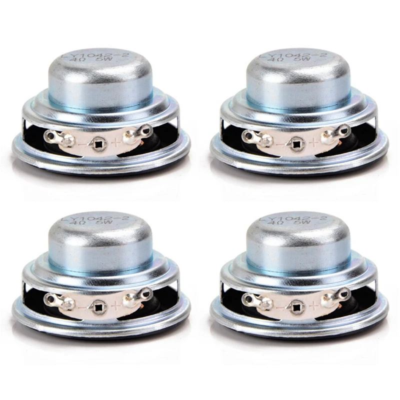 Mini haut-parleurs audio portables, gamme complète, haut-parleur magnétique Ndfeb latéral en caoutchouc, 16 cœurs, 4 ohms, 5W, 40mm, 4 pièces