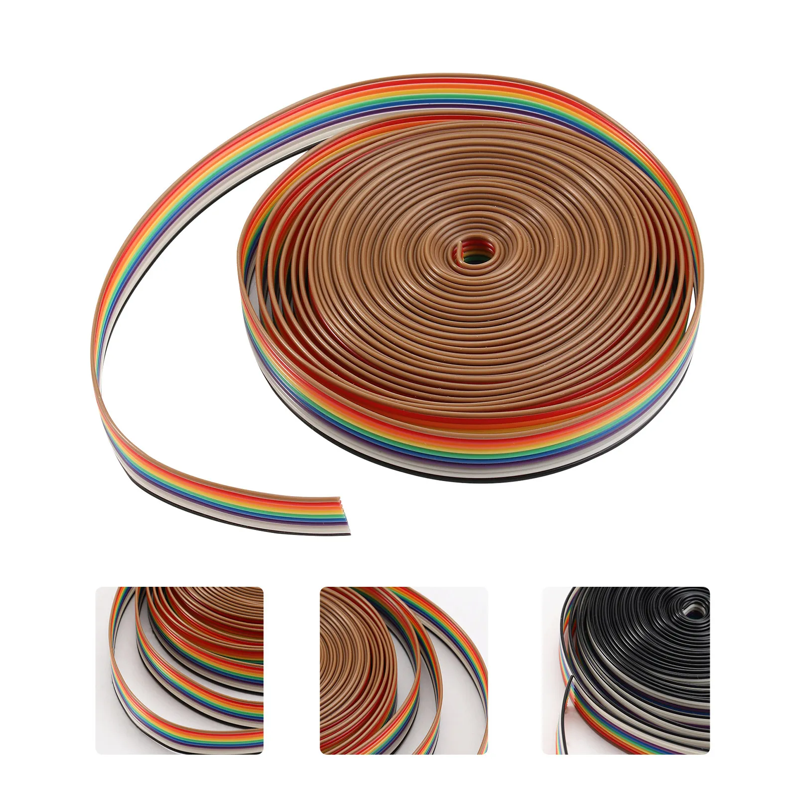 Idc 10 Pin Flat Ribbon Cable Rainbow Color Reinforced Stiffener Flexible Cable for Digital Cameras Laptops LCD Tvs Monitors