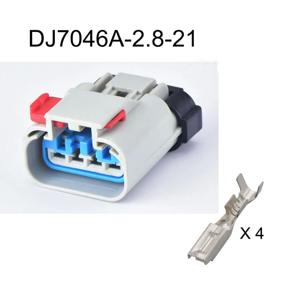 

100SET DJ7046A-2.8-21 auto Waterproof connector 4 pin automotive Plug famale male socket Includes terminal seal