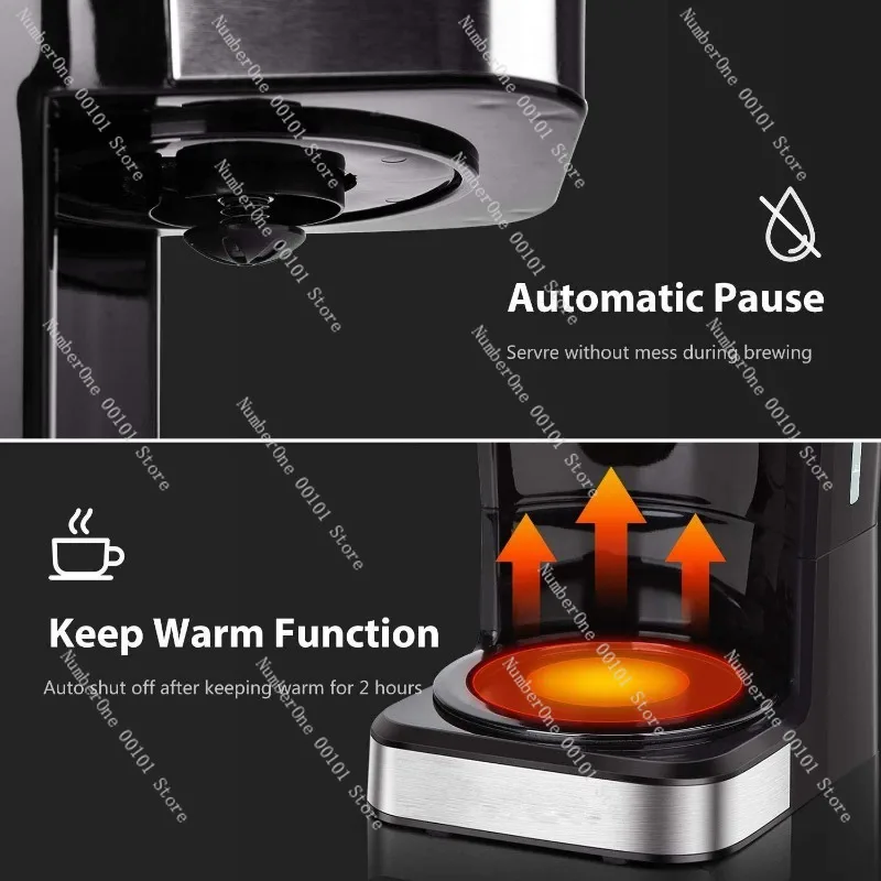 

1.5L American Drip Coffee Machine, 24-Hour Timer Keep Warm Function 950W for Home