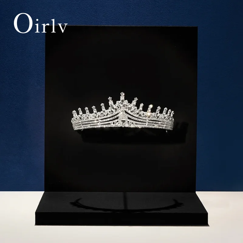 Oirlv Tiara Display Stand Flocked Material Stable Foldable Design for Crown/Headpiece Showcase Ideal for Boutique & Collection