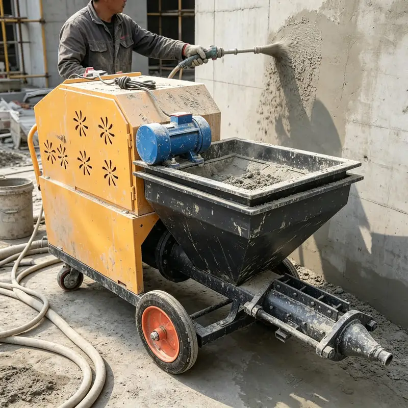 Wet Mix Mortar Plastering Machine Customized Mixer Option Stucco Sprayer Hopper Gun for Sand Cement Plastering